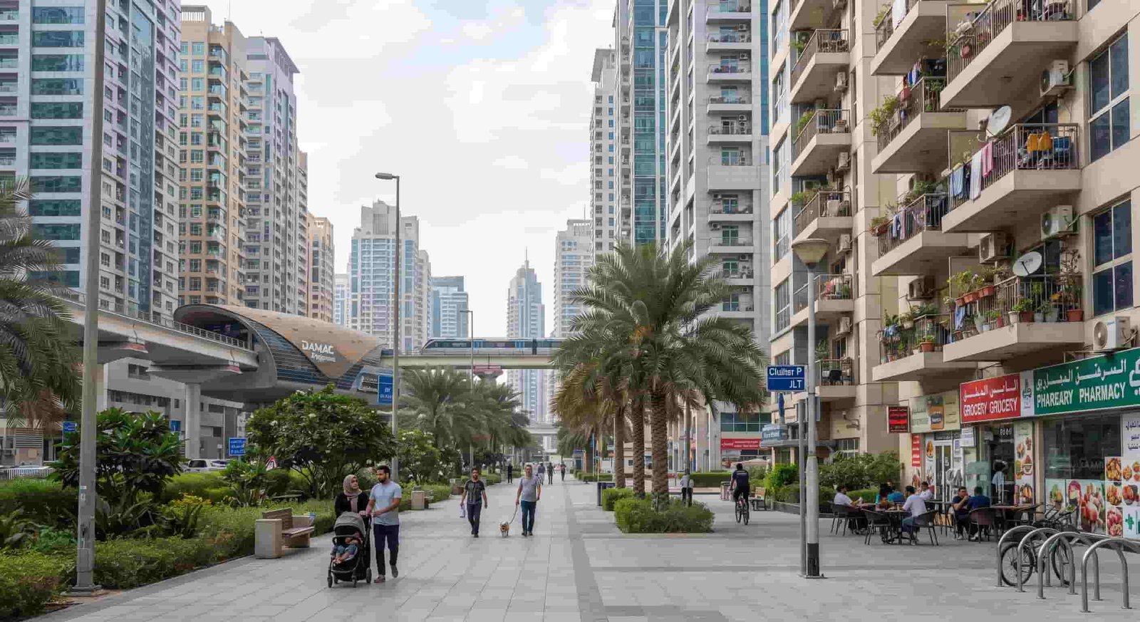 Ready apartment towers in Dubai Healthcare City beside the Green Line Metro